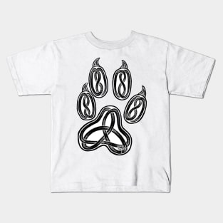 Celtic Wolf Paw Print Kids T-Shirt